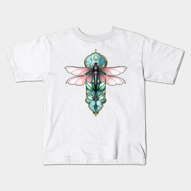 dragonfly Kids T-Shirt by sample the dragon